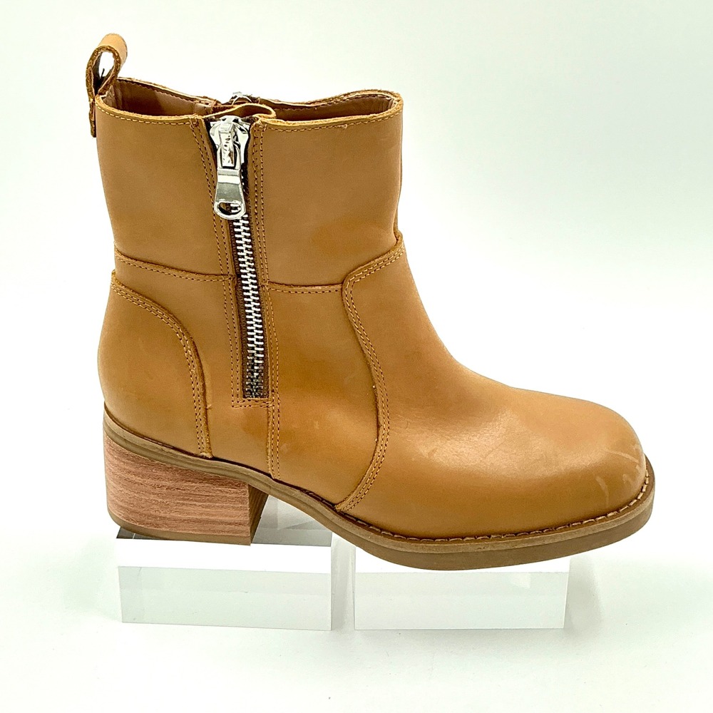 Blondo Size 7.5 Boot Tan Waterproof Leather Dual Zip NEW Carmine Women MSRP $150